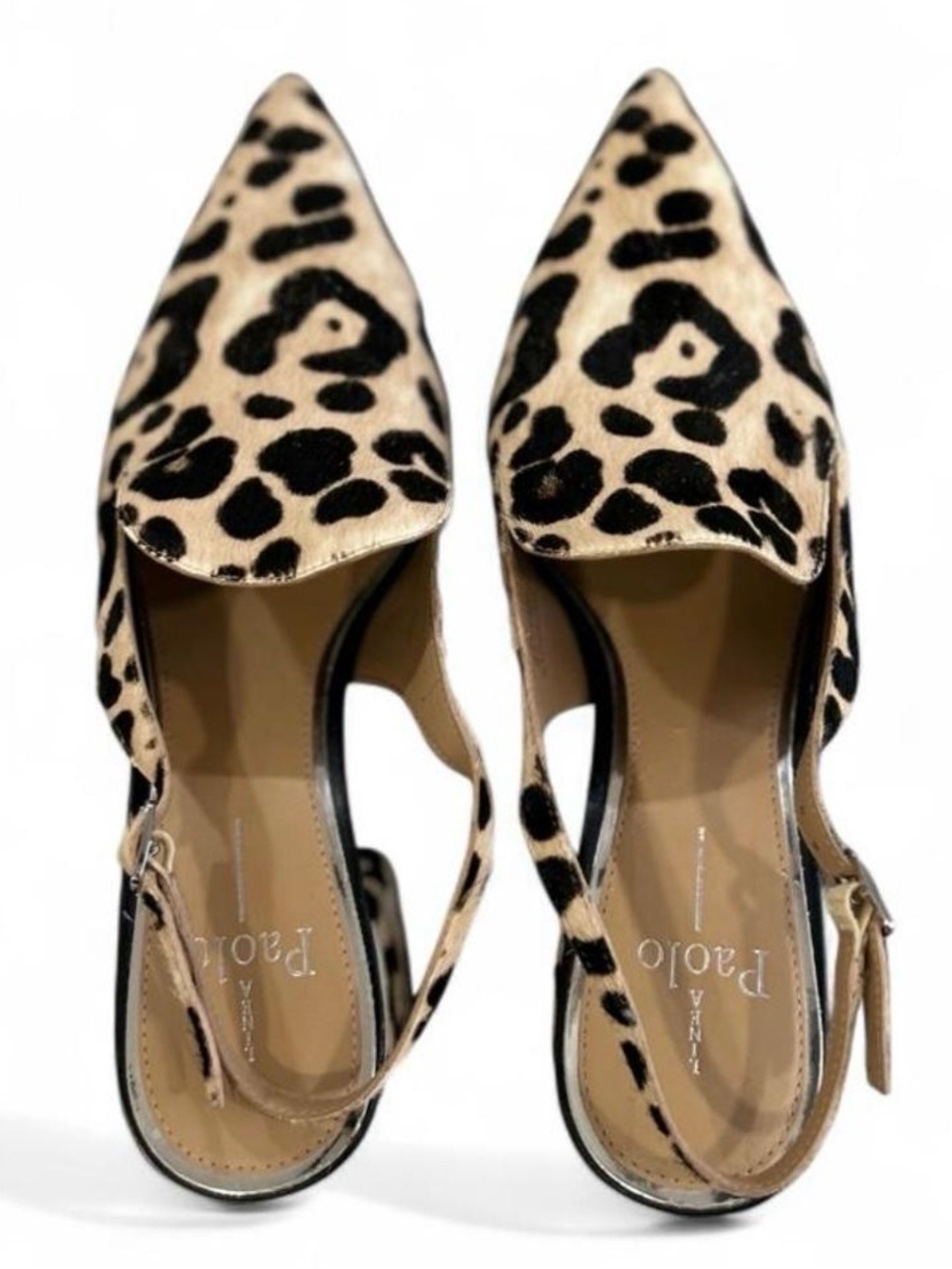 Leopard Print Block Kitten Slingback Pony Hair
Leather Pointed Toe Heels Size 8 - Picture 4 of 8